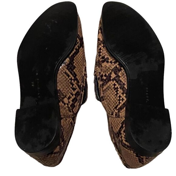 Zara Trafaluc Brown Tan Slip On Faux Snakeskin Loafers Sz 36 - Picture 5 of 8
